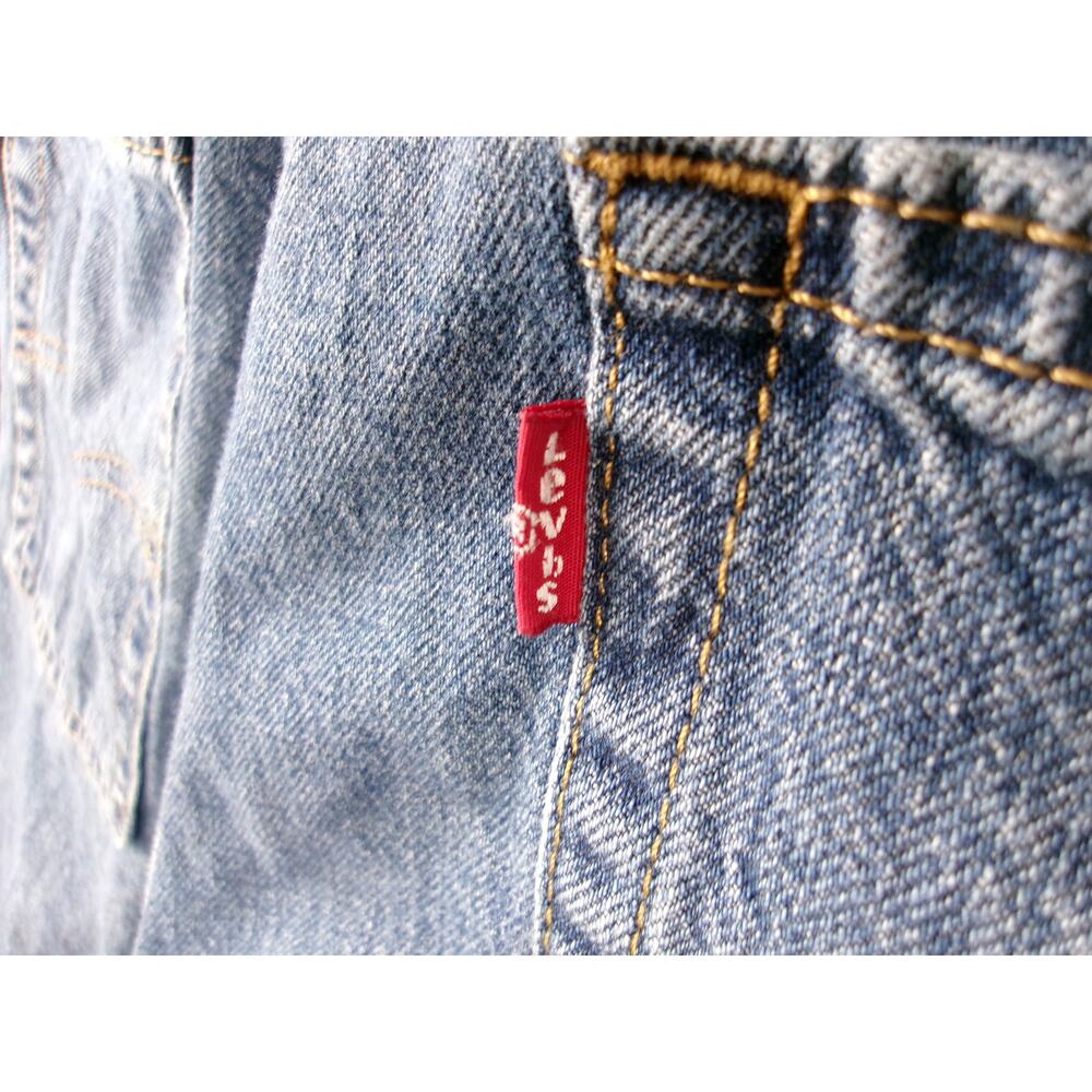 Levi’s Denim Shortalls Womens Medium Blue Bib Overall Shorts M - Picture 6 of 8